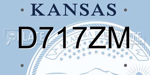 D717ZM Kansas License Plate