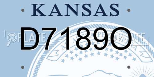 D7189O Kansas License Plate
