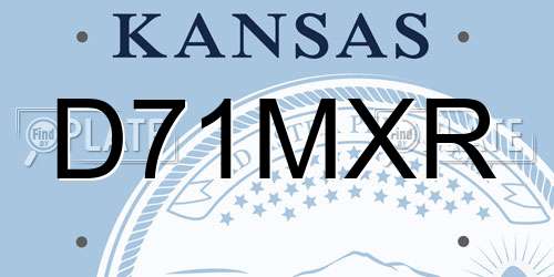 D71MXR Kansas License Plate