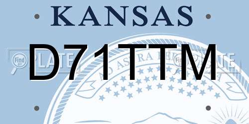 D71TTM Kansas License Plate