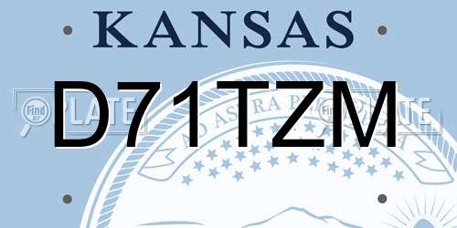 D71TZM Kansas License Plate