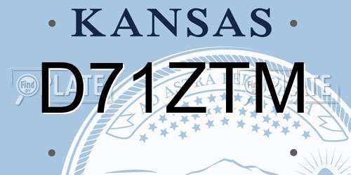 D71ZTM Kansas License Plate