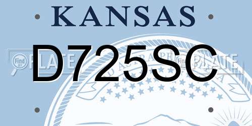 D725SC Kansas License Plate