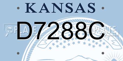 D7288C Kansas License Plate