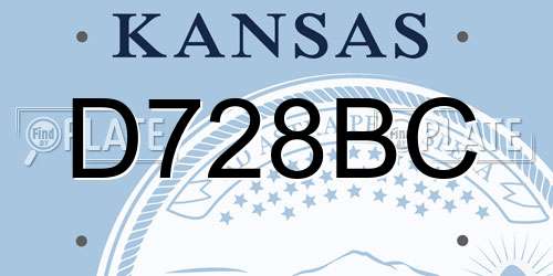 D728BC Kansas License Plate