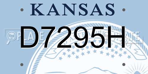 D7295H Kansas License Plate