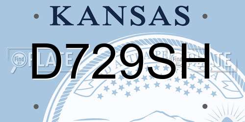 D729SH Kansas License Plate