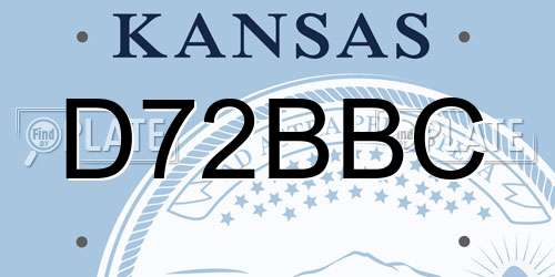 D72BBC Kansas License Plate