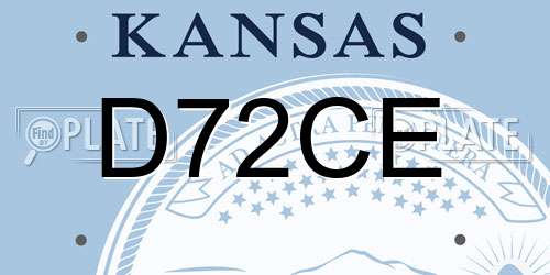 D72CE Kansas License Plate