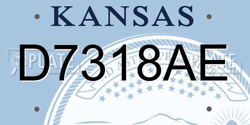 D7318AE Kansas License Plate