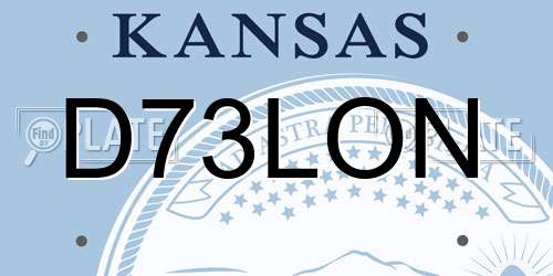 D73LON Kansas License Plate