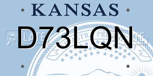 D73LQN Kansas License Plate