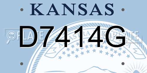 D7414G Kansas License Plate