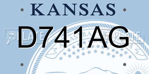D741AG Kansas License Plate