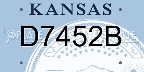D7452B Kansas License Plate