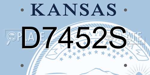 D7452S Kansas License Plate