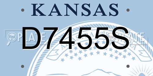 D7455S Kansas License Plate
