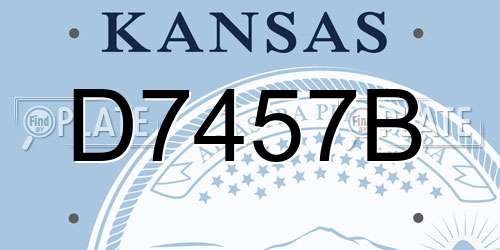 D7457B Kansas License Plate
