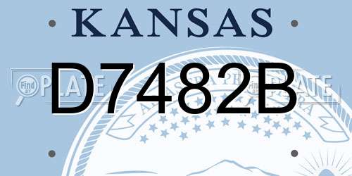 D7482B Kansas License Plate