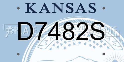 D7482S Kansas License Plate
