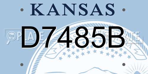 D7485B Kansas License Plate