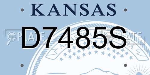 D7485S Kansas License Plate