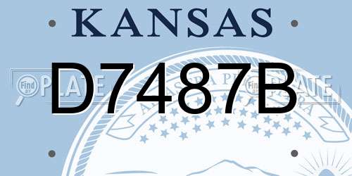D7487B Kansas License Plate