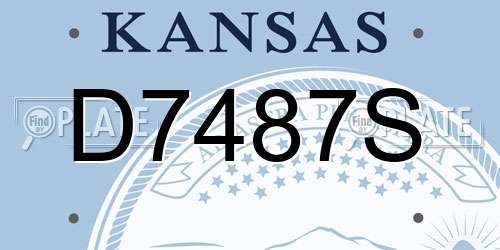 D7487S Kansas License Plate