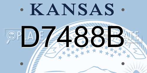 D7488B Kansas License Plate