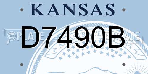 D7490B Kansas License Plate
