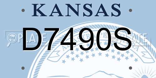 D7490S Kansas License Plate
