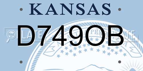 D749OB Kansas License Plate