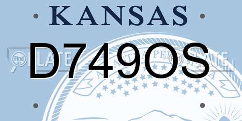 D749OS Kansas License Plate