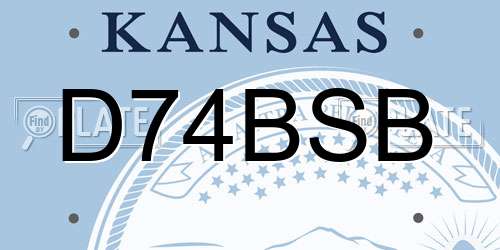 D74BSB Kansas License Plate