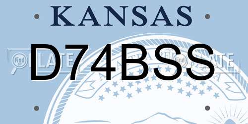 D74BSS Kansas License Plate