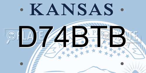 D74BTB Kansas License Plate
