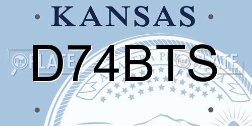 D74BTS Kansas License Plate