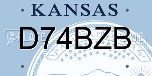 D74BZB Kansas License Plate