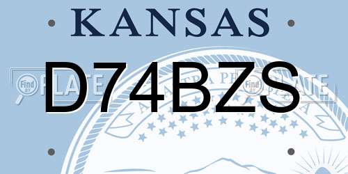 D74BZS Kansas License Plate