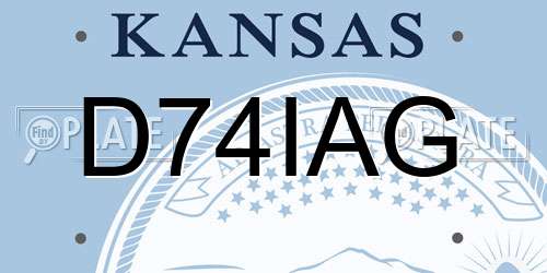 D74IAG Kansas License Plate