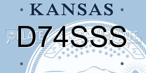 D74SSS Kansas License Plate