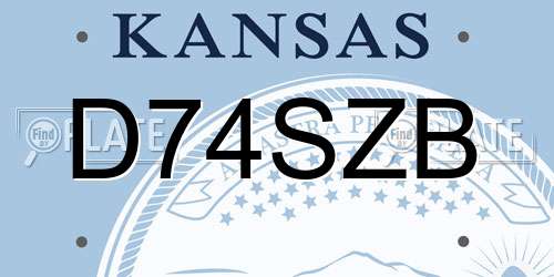 D74SZB Kansas License Plate