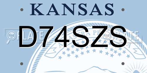 D74SZS Kansas License Plate