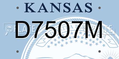 D7507M Kansas License Plate