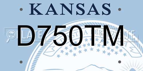 D750TM Kansas License Plate