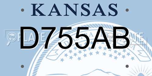 D755AB Kansas License Plate