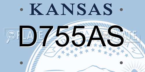 D755AS Kansas License Plate