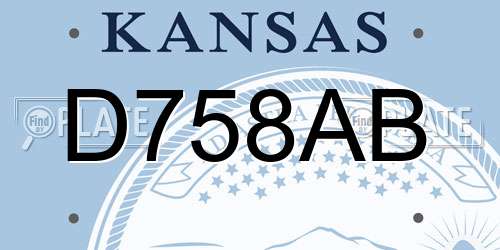 D758AB Kansas License Plate