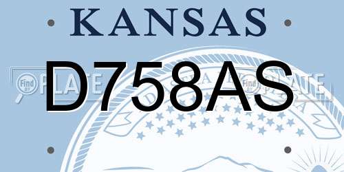 D758AS Kansas License Plate