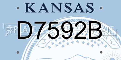 D7592B Kansas License Plate